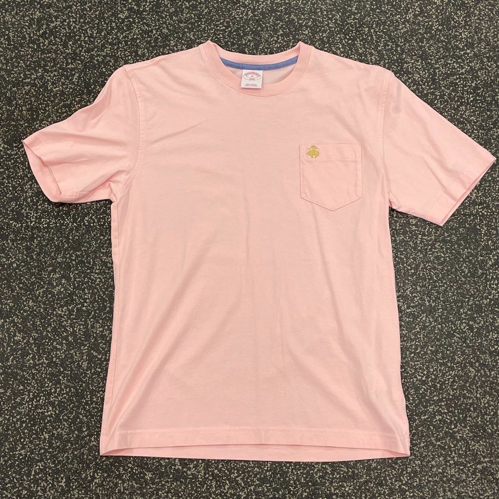 Washed Cotton Pocket Crewneck T-Shirt Light Pink